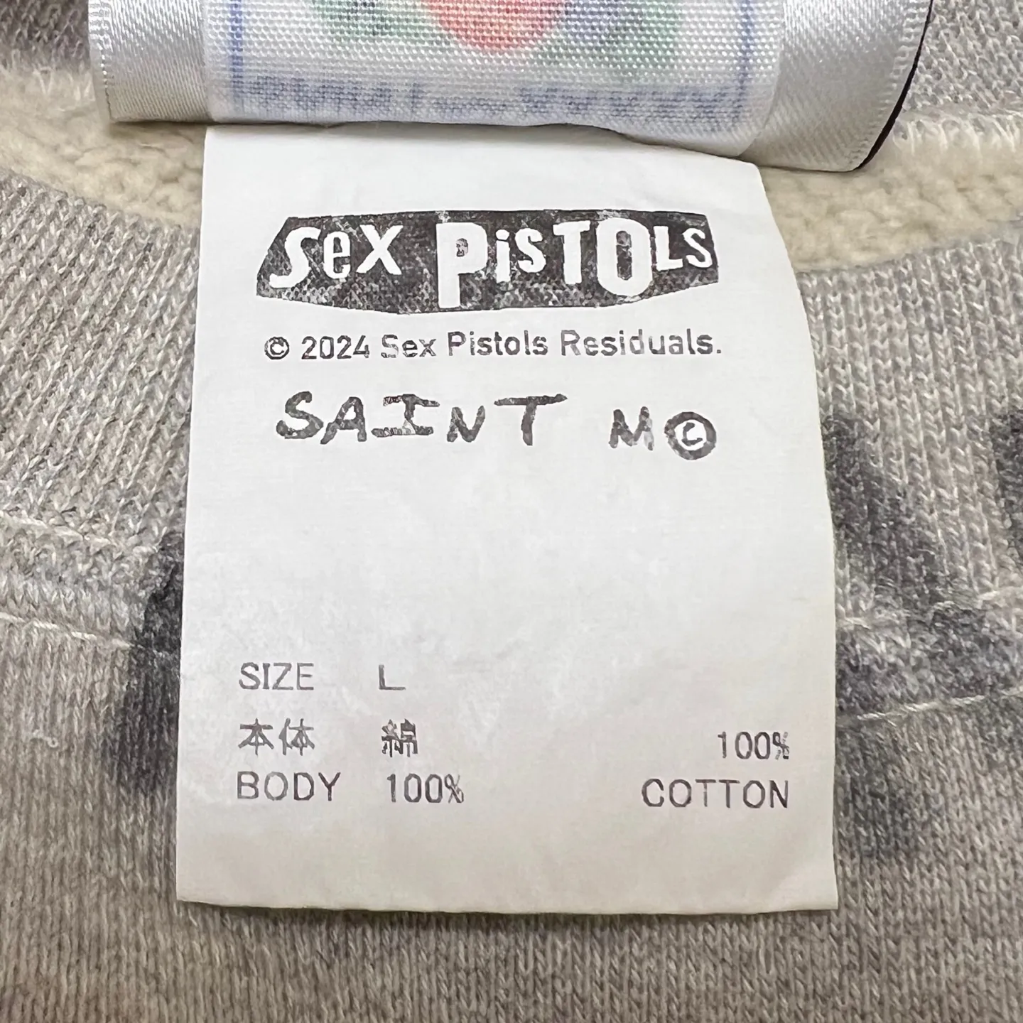 More details SAINT Mxxxxxx x SEX PISTOLS QUEEN SP_CREW SWT/GRAY band joint vintage sweatshirt Queen ripped retro sweatshirt gray S-XL